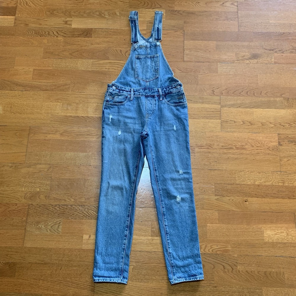 Levi's Women's Original Denim‎ Jean Overalls Size XS Medium Wash Western Indie
